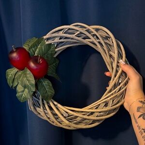 Fall Red Apple Wreath